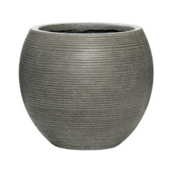 Abby Ball Plant Pot - Ridged Dark Grey -Plant potted plants 6FSTRIGA4