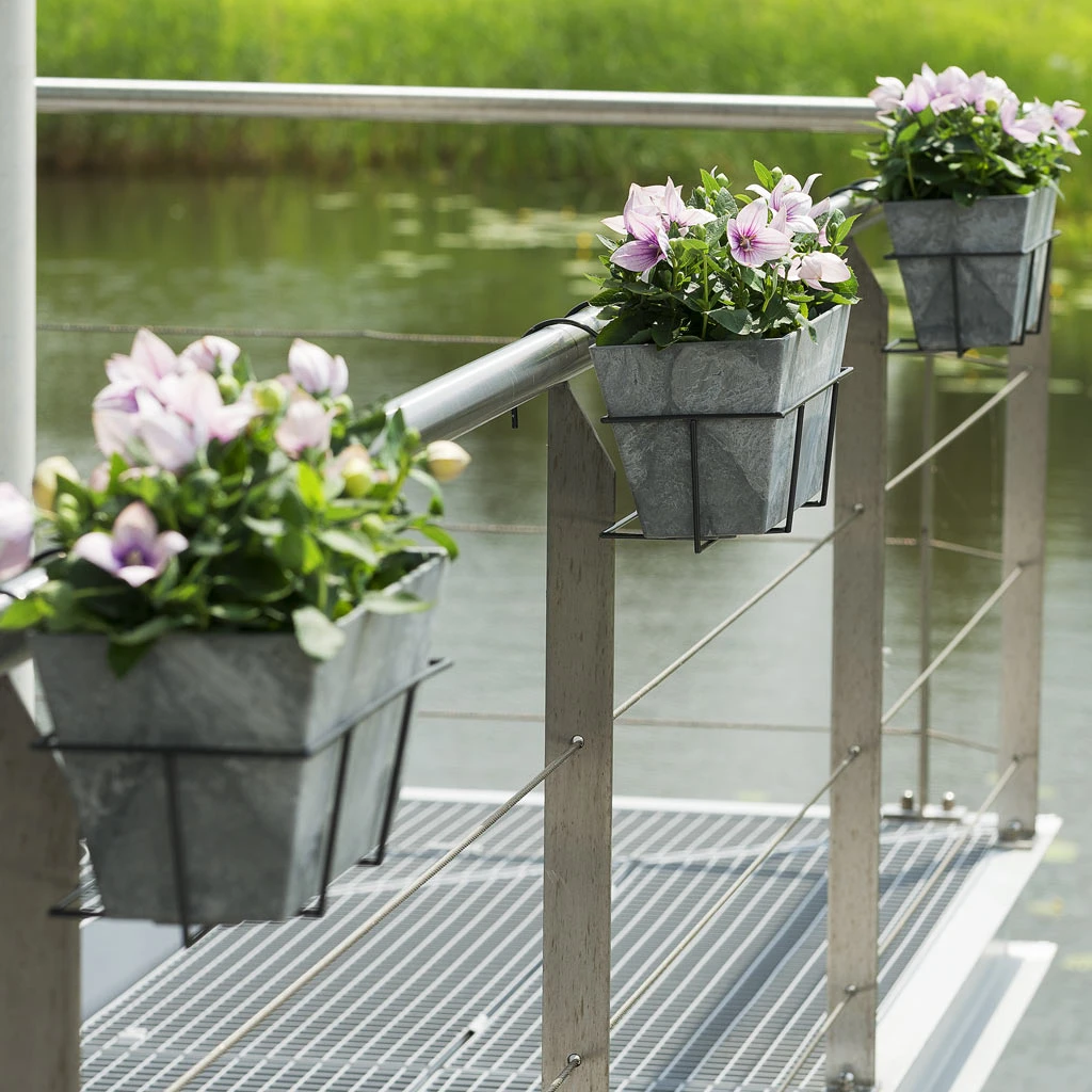 Ella Artstone Balcony Trough Planter - Grey 6 Ella Artstone Balcony Trough Planter - Grey - Image 4