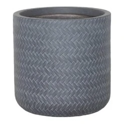Angle Cylinder Plant Pot - Grey 14 Angle Cylinder Plant Pot - Grey -Plant potted plants Angle Cylinder Plant Pot Grey