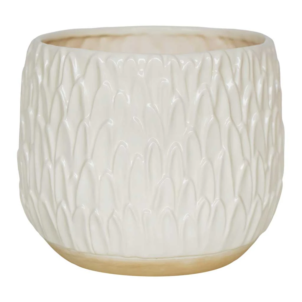 Arles Leaf Plant Pot - White 3 Arles Leaf Plant Pot - White