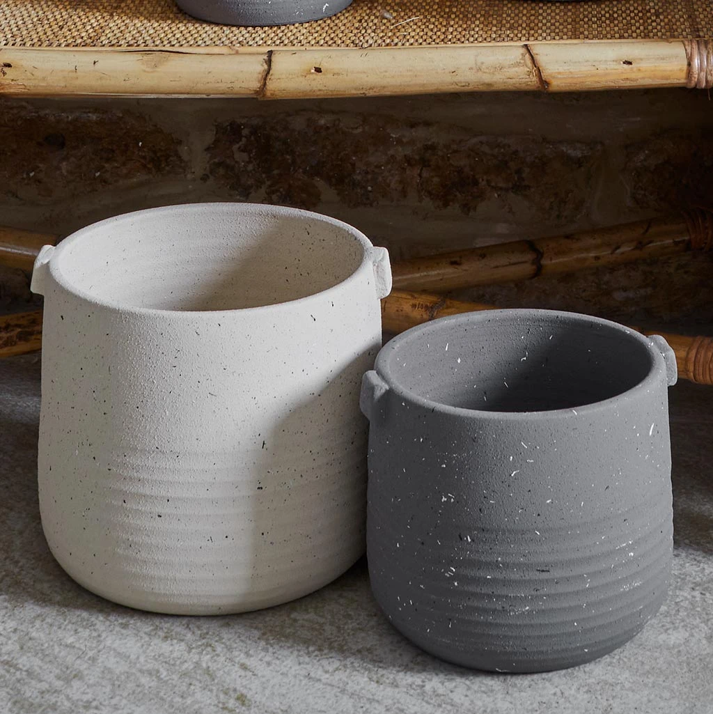 Aurora Terrazzo Handle Plant Pot - Slate 4 Aurora Terrazzo Handle Plant Pot - Slate - Image 2