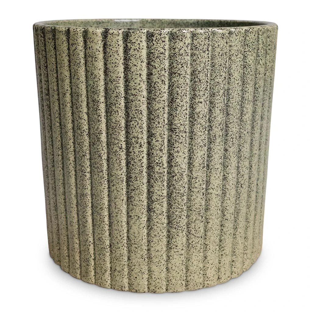 Azalea Ribbed Plant Pot - Speckled Green Stone 6 Azalea Ribbed Plant Pot - Speckled Green Stone - Image 4