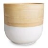 Bamboo Plant Pot - White 2 Bamboo Plant Pot - White -Plant potted plants Bamboo Plant Pot White 23x23cm