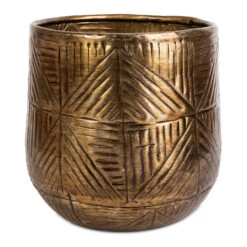 Calvin Metal Plant Pots - Set Of 3 - Matt Gold -Plant potted plants Calvin metal plant pots set of 3 matt gold 45cdb289 bf7c 4d57 88a6 296fd09583d9