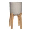Charlie Plant Pot - Tall Stand - Grey Washed -Plant potted plants Charlie Plant Pot Tall Stand Grey Washed