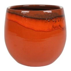 Charlotte Plant Pot - Orange -Plant potted plants Charlotte Plant Pot Red Orange Large