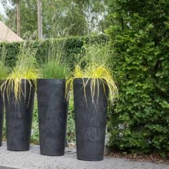 Claire Artstone Tall Planter - Black -Plant potted plants Claire Artstone Tall Planter Black 1