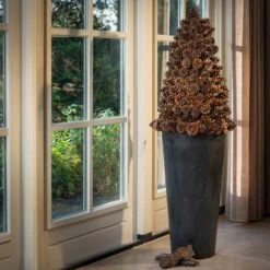 Claire Artstone Tall Planter - Black -Plant potted plants Claire Artstone Tall Planter Black 2