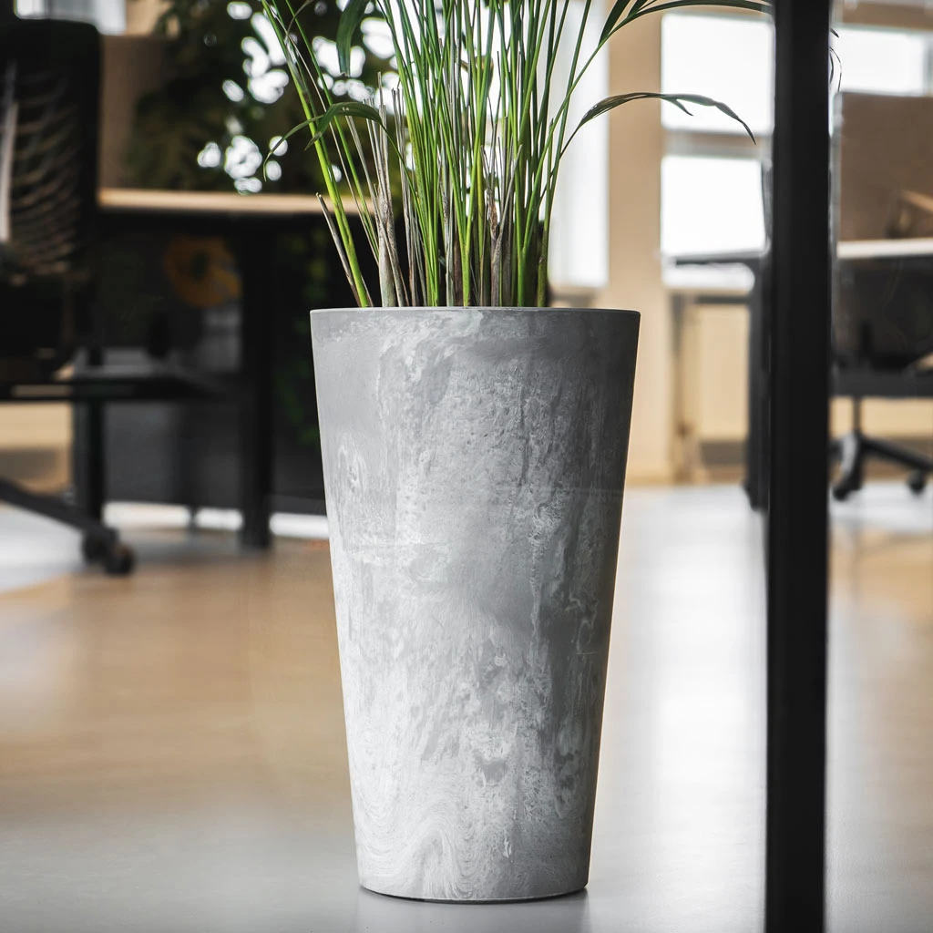 Claire Artstone Tall Planter - Grey 4 Claire Artstone Tall Planter - Grey - Image 2