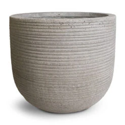Cody Plant Pot - Ridged Cement -Plant potted plants Cody Plant Pot Ridged Cement 28x25cm