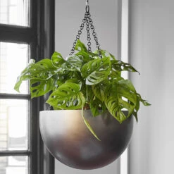 Gradient Hanging Plant Bowl - Matt Coffee -Plant potted plants Gradient Hanging Bowl Matt Coffee