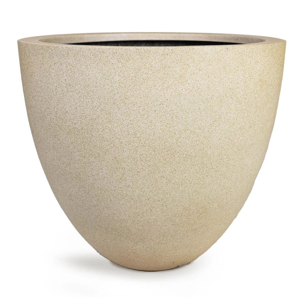 Grigio Egg Pot Planter - Antique White Concrete 3 Grigio Egg Pot Planter - Antique White Concrete