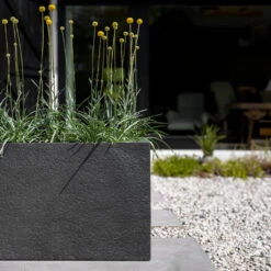 Jort Granite Trough Planter - Midnight Black 8 Jort Granite Trough Planter - Midnight Black -Plant potted plants Jort Granite Trough Planter Midnight Black Lifestyle