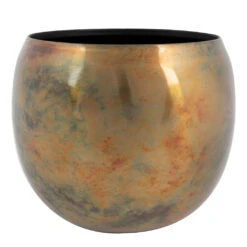 Kian Metal Plant Pots - Set Of 3 - Large - Sky Burn -Plant potted plants Kian Metal Plant Pots Set of 3 Large Sky Burn Single