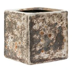 Lava Cube Relic Planter - Rust -Plant potted plants Lava Cube Relic Planter Rust Small