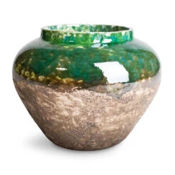 Lindy Jar Plant Pot - Black Green -Plant potted plants Lindy Jar Plant Pot Black Green 28x20cm