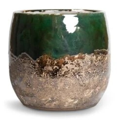 Lindy Plant Pot - Black Green -Plant potted plants Lindy Plant Pot Black Green 19x16cm