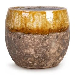 Lindy Plant Pot - Ochre -Plant potted plants Lindy Plant Pot Ochre 19x16cm