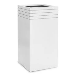Line-Up Tall Square Planter - Matt White -Plant potted plants Line Up Tall Square Planter Matt White 38x38x75cm