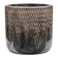 Luxe Lite Comet Cylinder Planter - Bronze -Plant potted plants Luxe Lite Comet Cylinder Planter Bronze Medium