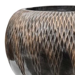 Luxe Lite Comet Globe Planter - Bronze -Plant potted plants Luxe Lite Comet Globe Planter Bronze Close Up