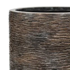 Luxe Lite Wrinkle Cylinder Planter - Bronze -Plant potted plants Luxe Lite Wrinkle Cylinder Planter Bronze Texture
