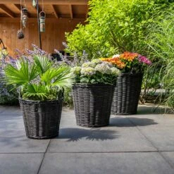 Nanna Wikr Plant Basket - Dark Brown -Plant potted plants Nanna Wicker Plant Baskets Dark Brown Outdoor Plants