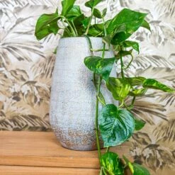 Noor Plant Vase - Metallic Grey -Plant potted plants Noor Plant Vase Metallic Grey 1