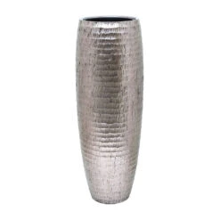 Opus Hammered Partner Planter - Silver -Plant potted plants Opus Hammered Partner Planter Silver 35x97cm