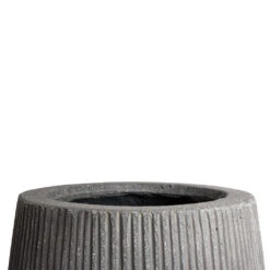 Patt High Plant Vase - Ridged Dark Grey -Plant potted plants Patt High Plant Vase Ridged Dark Grey SWATCH 4