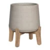 Patt Plant Pot - Low Stand - Grey Washed -Plant potted plants Patt Plant Pot Low Stand Grey Washed