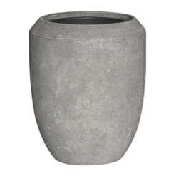Polystone Coated Plain Coppa Planter - Raw Grey