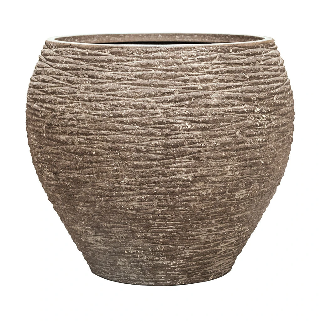 Polystone Coated Ribbed Balloon Planter - Rock 2 Polystone Coated Ribbed Balloon Planter - Rock