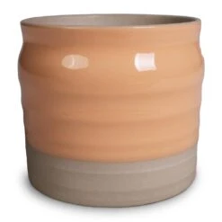 Puro Ripple Plant Pot - Peach -Plant potted plants Puro Ripple Plant Pot Peach 16x17cm