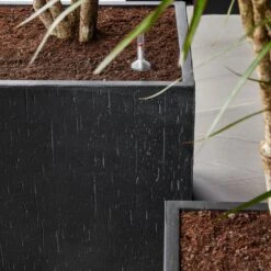 Raindrop Cube Planter - Anthracite -Plant potted plants Raindrop Cube Anthracite 2