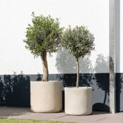 Raindrop Round Planter - Stone -Plant potted plants Raindrop Round Planter Stone Outdoor Trees