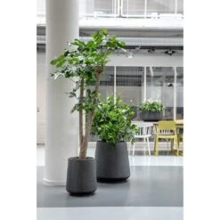 Raindrop Tube High Round Planter - Anthracite -Plant potted plants Raindrop Tube High Round Planters Anthracite
