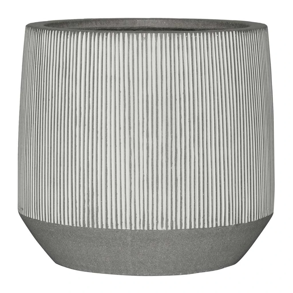 Harith Plant Pot - Ridged White Stripe 3 Harith Plant Pot - Ridged White Stripe