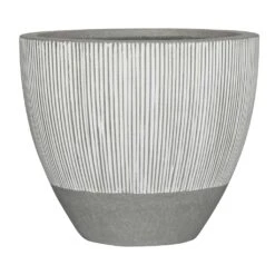 Jesslyn Plant Pot - Ridged White Stripe -Plant potted plants Ridged Jesslyn Plant Pot White Stripe 51x43cm