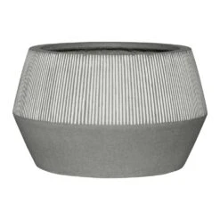 Low Harley Plant Pot - Ridged White Stripe
