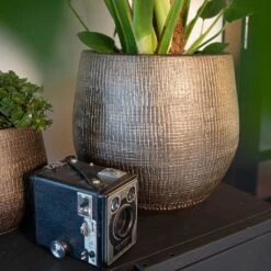 Ryan Plant Pot - Shiny Gold -Plant potted plants Ryan Plant Pot Shiny Gold Lifestyle 02