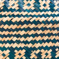 Seagrass Tribal Basket - Teal Lined -Plant potted plants Seagrass Tribal Basket Teal Lined SWATCH