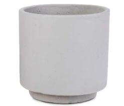 Vigo Plant Pot With Wooden Stand - Concrete Grey -Plant potted plants Vigo Plant Pot with Wooden Stand Concrete Grey 19x29cm Pot